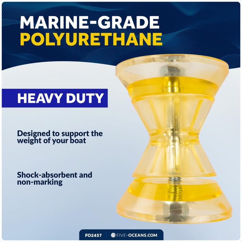 Five Oceans 3-Inch Boat Trailer Roller - Marine Boat Roller for Trailer, Clear Yellow Bow Boat Roller Poly - FO2457 - Image 5